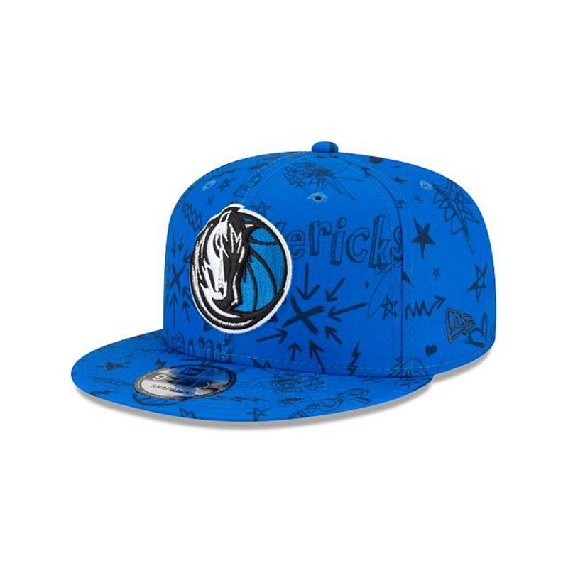 NBA Dallas Mavericks Doodle 9Fifty Snapback (VFH2661) - Blue New Era Caps